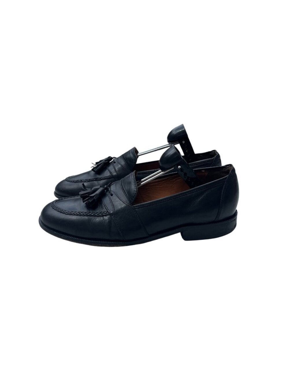 Bostonian Mens Black Leather Tassel Loafers Size 8.5 M Slip-On Dress Shoes